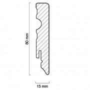 Sockelleiste modern 15x80 mm - weiß foliert | 240cm lang